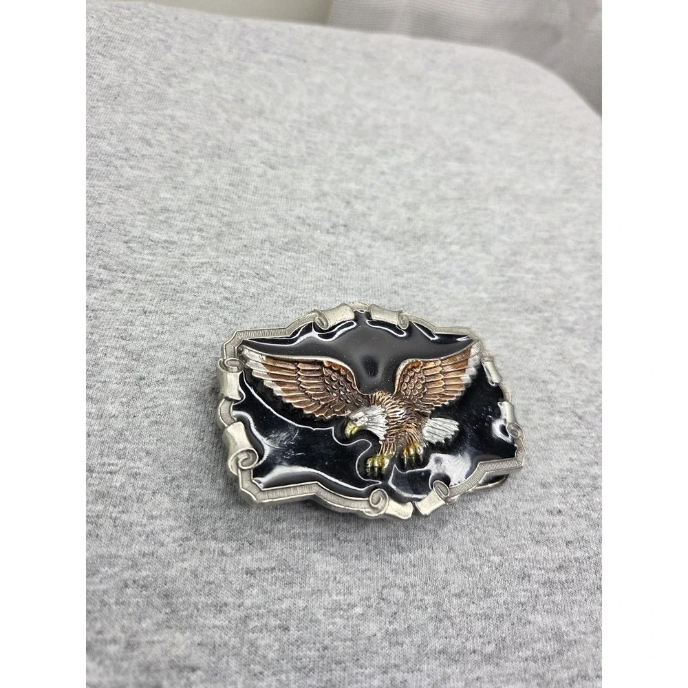 Vintage 1983 American Bald Eagle 3D Heavy Belt Buckle Made in USA Patriotic